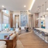 lounge area with modern decor and ample seating