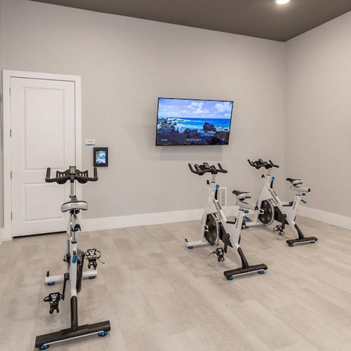 a room with exercise equipment